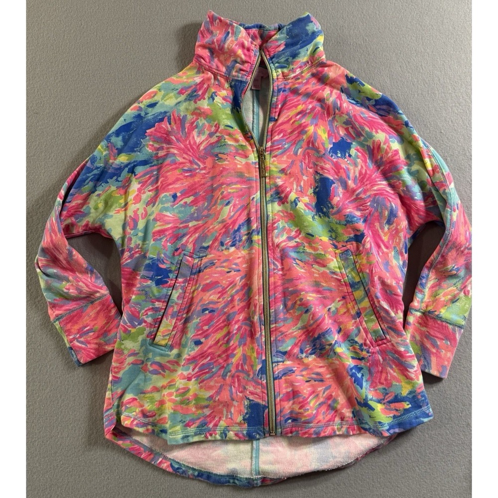 Lilly Pulitzer DeeDee Swing Jacket Palm Beach Coral 3/4 Sleeve Full Zip XXS